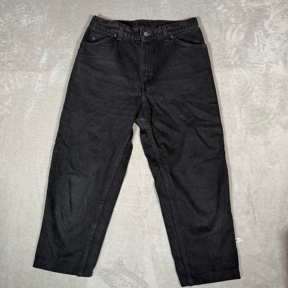 Vintage Levis 15951 Relaxed Fit Tapered Leg Black Jeans 90s Womens 10 Short USA